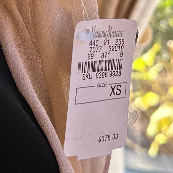 3.1 Phillip Lim Black & Sheer Nude Drape Back Tunic NWT - Picture 6 of 9